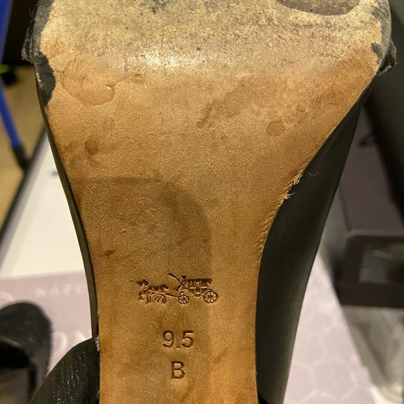 Coach Black Leather Snakeskin Heels - Picture 4 of 5